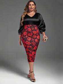 Đầm Plus Size Chia Hoa Thanh lịch - Nhiều màu - Xem 1