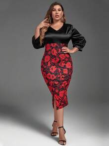 Đầm Plus Size Chia Hoa Thanh lịch - Nhiều màu - Xem 4