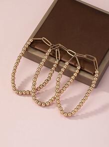 3入組串珠設計手環 - 金黃色 - 查看 1