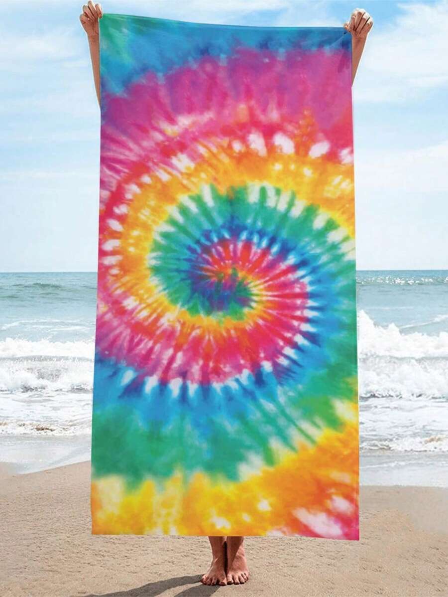 1入組彩色大號沙灘巾現代柔軟吸水游泳巾適合戶外 - 彩色 - 查看 1