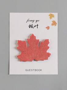 1book Maple Leaf Shaped Sticky Notes, 25pcs/Book - Multicolor - View 1