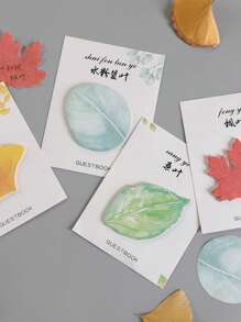 1book Maple Leaf Shaped Sticky Notes, 25pcs/Book - Multicolor - View 2
