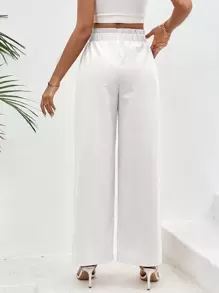 SHEIN VCAY 紙袋腰闊腿褲