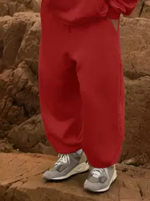 Manfinity Hypemode Quần thể thao Nam Túi màu trơn - Màu Đỏ Sâu - Xem 1