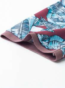 Manfinity RSRT Men Allover Leaf Print Polo Shirt - Multicolor - View 4