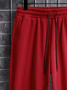 Manfinity Hypemode Quần thể thao Nam Túi màu trơn - Màu Đỏ Sâu - Xem 4