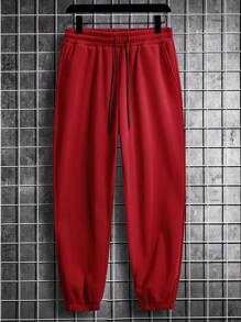 Manfinity Hypemode Quần thể thao Nam Túi màu trơn - Màu Đỏ Sâu - Xem 5