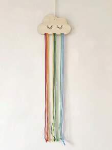 1入組雲朵木片髮夾和頭箍收納掛袋，髮夾組織袋 - 彩色 - 查看 1