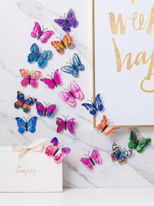 60pcs/Set Plastic Wall Sticker, Creative Butterfly Design 3D Wall Decal For Home,Stickers,Wall Decal, Vinyl Decal For Home Decorations,Spring Decoration Items Refresh Your Home,Rama Decoration Stickers Gifts Birthday Graduation - Multicolor - View 4
