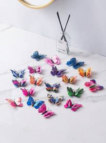 60pcs/Set Plastic Wall Sticker, Creative Butterfly Design 3D Wall Decal For Home,Stickers,Wall Decal, Vinyl Decal For Home Decorations,Spring Decoration Items Refresh Your Home,Rama Decoration Stickers Gifts Birthday Graduation - Multicolor - View 6