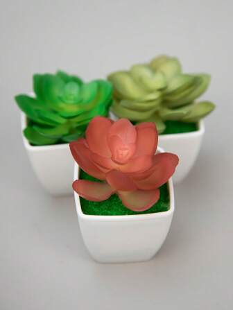 1pc Plastic Artificial Potted Plant, Creative Artificial Mini Plant Small Pot For Home