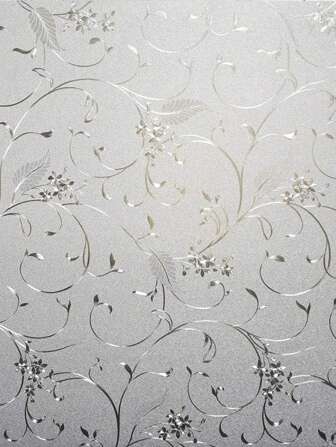 1pc PVC Decorative Film, Modernist Floral Pattern Window Sticker For Home,Stickers,Wall Decal, Vinyl Decal For Home Decorations,Spring Decoration Items Refresh Your Home,Rama Decoration Stickers