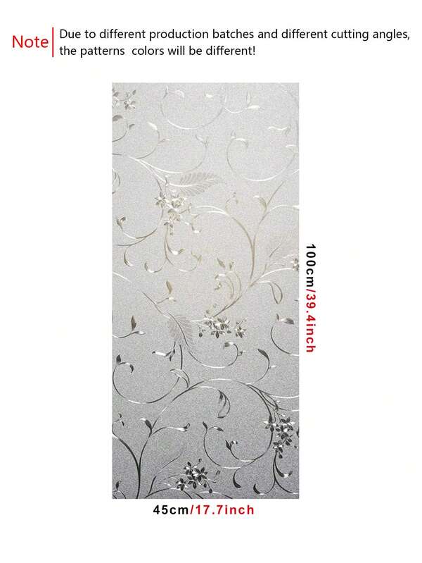 1pc PVC Decorative Film, Modernist Floral Pattern Window Sticker For