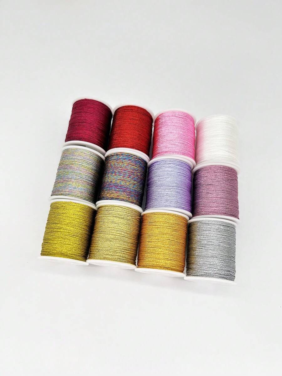 12入組/套滌綸縫紉機線用於縫紉現代手工縫紉線 - 彩色 - 查看 1