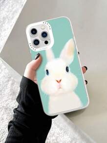可愛兔子卡通TPR聚氨酯手機殼適用於iphone - 彩色 - 查看 1