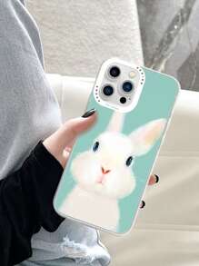 可愛兔子卡通TPR聚氨酯手機殼適用於iphone - 彩色 - 查看 2