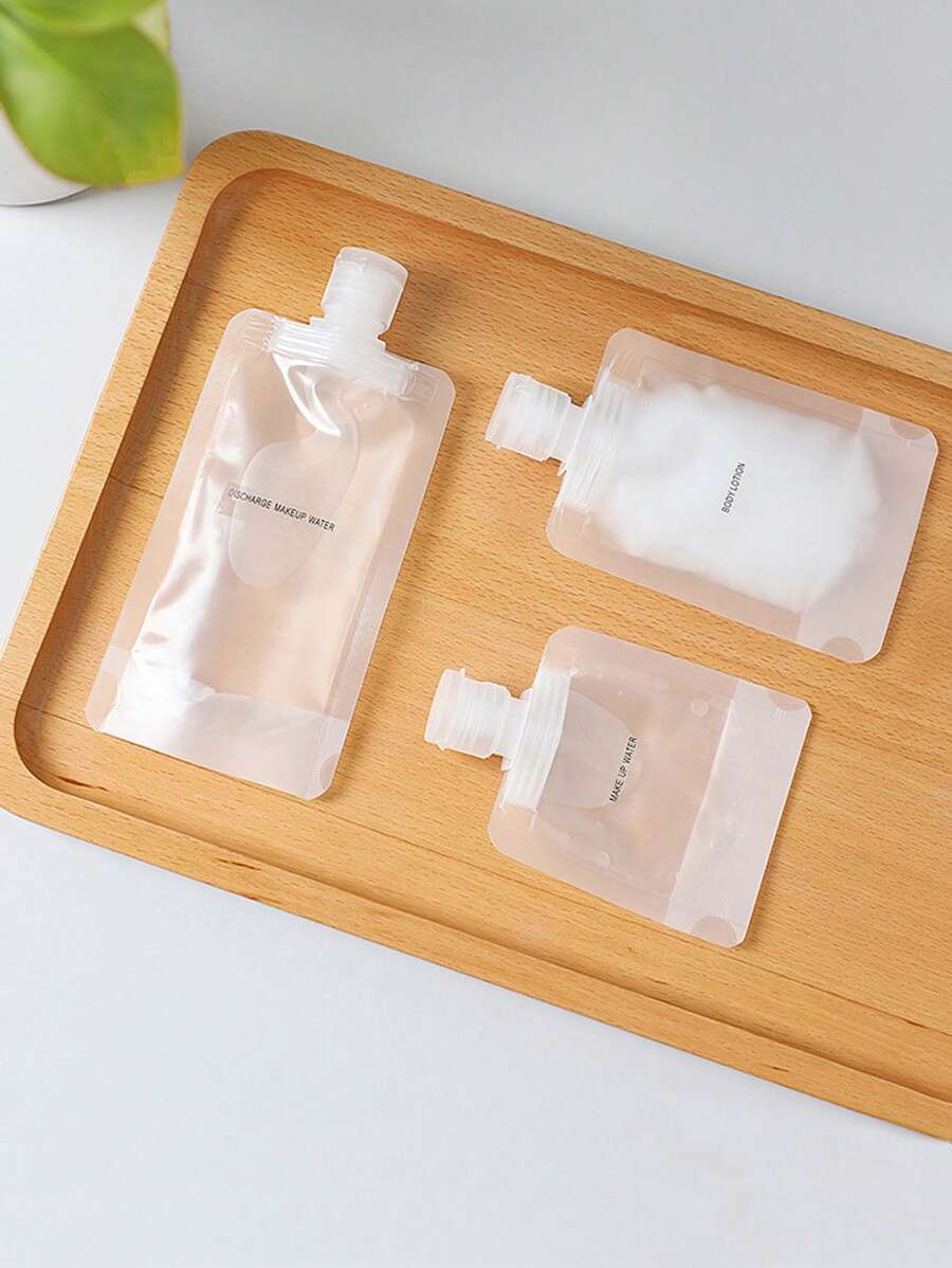 4pcs Portable Travel Cosmetic Refillable Bottles For Lotion, Shampoo, Conditioner, Etc. - Clear - View 1