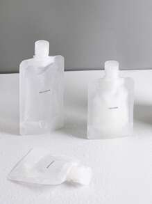 4pcs Portable Travel Cosmetic Refillable Bottles For Lotion, Shampoo, Conditioner, Etc. - Clear - View 2