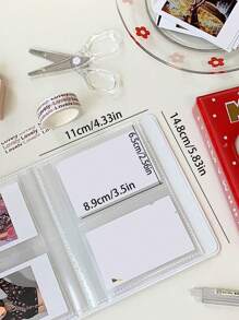 1pc 3-Inch Heart-Shaped Photo Album (Can Hold 64 Pieces Of 3-Inch Photos) - Pink - View 2