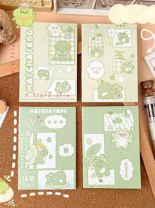 4pcs Cartoon Frog Pattern Memo Pad, Cute Portable Note Pad For School Student - Multicolor - View 4