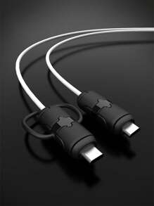 Bộ bảo vệ cáp dữ liệu chống đứt 2 chiếc bằng silicon - màu đen - Xem 1
