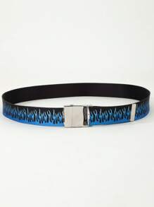 男士火焰紋帶裝飾休閒腰帶 - 彩色 - 查看 2