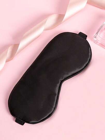 1 st svart ögonskydd, minimalistisk satin sovmask för hem för sovrum, resor, kontor, skolpojke Valentine hjärta Valentine