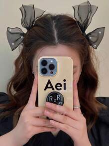 2入組隨機人造珍珠和蝴蝶結裝飾髮夾 - 黑與白 - 查看 1