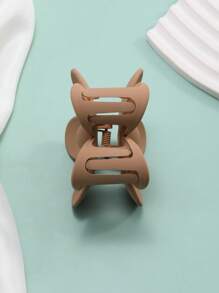 Garra de pelo con diseño de flor - Café - Ver 2