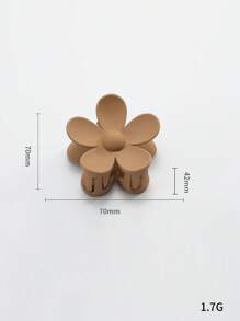 Garra de pelo con diseño de flor - Café - Ver 3