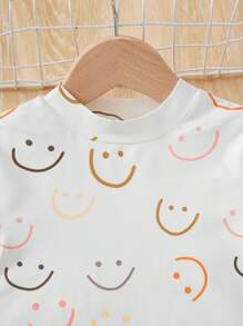 SHEIN 休閒卡通 全身印花女幼童上衣 - 白色 - 查看 4