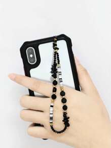 1 dây buộc điện thoại đính cườm - màu đen - Xem 1