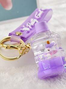 1pc Random Cartoon Unicorn Detail Keychain - Mauve Purple - View 2