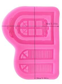 1入組矽膠模具創意門設計DIY工藝品矽膠模具 - 粉色 - 查看 3