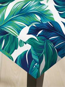 1pc Tropical Leaf Print Chair Slipcover - Multicolor - View 6