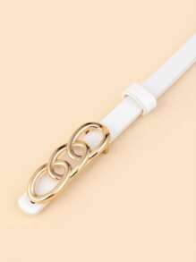 1 PC Trang trí vòng tròn cho trẻ em Thắt lưng khóa thời trang để trang trí hàng ngày - trắng - Xem 3