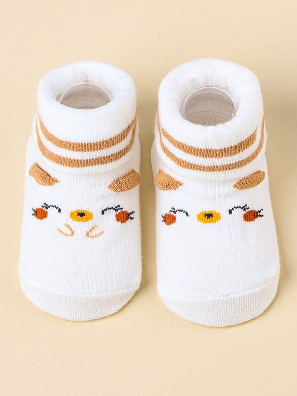 Baby Cartoon Pattern Non-slip Walking Socks For Spring & Fall