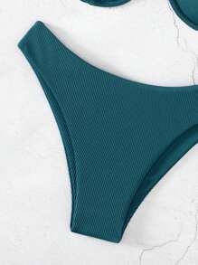 SHEIN Swim 素色帶鋼圈比基尼泳裝