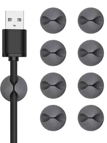 Cái Kẹp Cáp, Quản Lý Cáp Tổ Chức Dây, Hệ Thống Giá Đỡ Cáp Tự Dính, Kẹp Cáp Đa Năng Cho Tất Cả Các Máy Tính - Xám - Xem 1