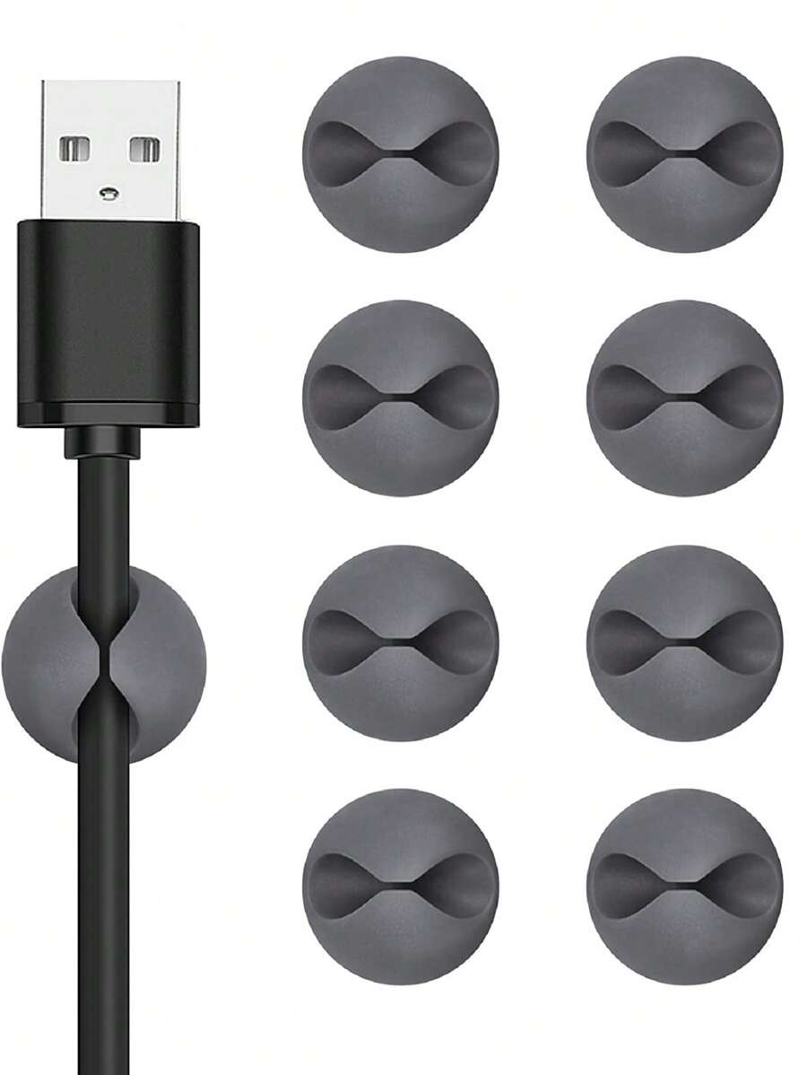 Cái Kẹp Cáp, Quản Lý Cáp Tổ Chức Dây, Hệ Thống Giá Đỡ Cáp Tự Dính, Kẹp Cáp Đa Năng Cho Tất Cả Các Máy Tính - Xám - Xem 1