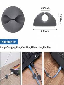Cái Kẹp Cáp, Quản Lý Cáp Tổ Chức Dây, Hệ Thống Giá Đỡ Cáp Tự Dính, Kẹp Cáp Đa Năng Cho Tất Cả Các Máy Tính - Xám - Xem 3