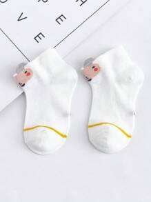 5pairs Baby Cartoon Ear Design Soft Invisible Socks For Summer - Multicolor - View 5