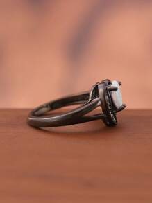 Nhẫn trang trí trái tim bằng đá rhinestone & opal - Nhiều màu - Xem 5