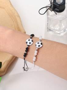 12 cái/bộ Vòng tay dây trang trí bóng đá thời trang dành cho nữ để trang trí hàng ngày - Nhiều màu - Xem 4