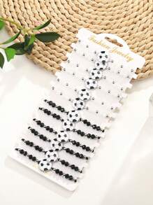 12 cái/bộ Vòng tay dây trang trí bóng đá thời trang dành cho nữ để trang trí hàng ngày - Nhiều màu - Xem 5