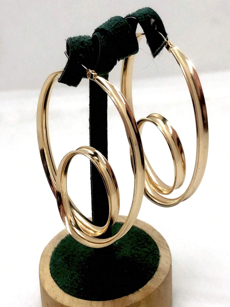 Hoa tai vòng tối giản - Vàng - Xem 1