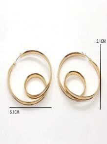 Hoa tai vòng tối giản - Vàng - Xem 3