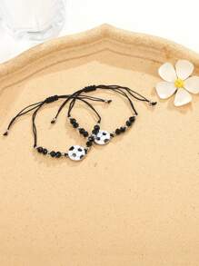 12 cái/bộ Vòng tay dây trang trí bóng đá thời trang dành cho nữ để trang trí hàng ngày - Nhiều màu - Xem 6