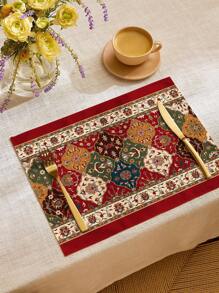 1 pieza Tapete de mesa con patrón floral moderno poliéster para cocina - Multicolor - Ver 6