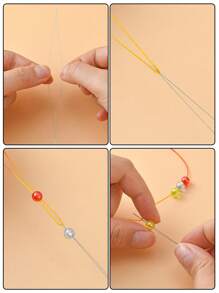 1入組不銹鋼可折疊使眼睛更大串珠針頭種子釘珠針串珠刺繡針頭適用於珠寶製作不銹鋼顏色時尚使眼睛更大串珠針適合女士DIY首飾製作 - 銀色 - 查看 4